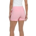 thumbnail image 4 of HDE Chino Shorts for Women, Elastic High Waisted Casual Shorts, Pink 2X, 4 of 6