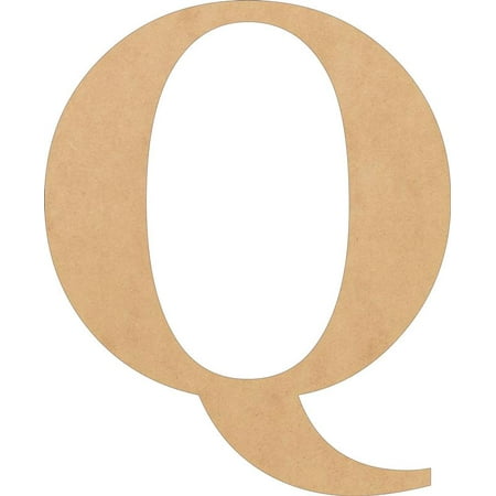 Wooden Letter Times, Unfinished 8'' Tall Alphabet Q, Blank Wall Craft