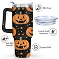 thumbnail image 3 of Happy Halloween Cup with Handle and Straws 40 OZ Vacuum Insulated Travel Cup Birthday Present for Men Dad Son Husband Gifts for Him/Her Coffee Mugs, 3 of 7