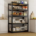 thumbnail image 6 of HOKEEPER Heavy Duty Storage Shelves 5-Tier Adjustable Garage Shelves for Storage 2600LBS, 35.43"W x 15.74"D x 72.05"H Commercial Industrial Shelving Units for Garage Pantry Kitchen Black, 6 of 9