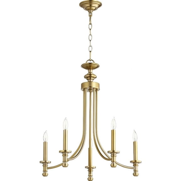 Transitional Five Light Chandelier-Aged Brass Finish Bailey Street Home 183-Bel-2534827