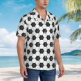 thumbnail image 5 of Balery Soccer Print Men's Hawaiian Shirts Short Sleeve Beach Shirt Relaxed Fit Vacation Button Down Shirts-X-Large, 5 of 9