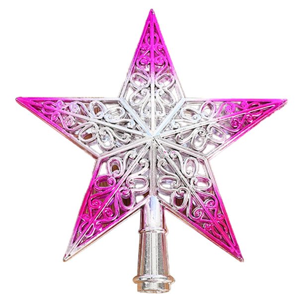 Adornos de estrella superior de árbol, colgante de árbol de Navidad, suministros de decoración de estrella superior de árbol hueco, colgante para decoración de fiesta de año nuevo