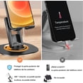 thumbnail image 3 of Soporte para Celular, Ajustable Base para Celular, 360 ° rotación, Compatible con iPhone, Galaxy, Huawei, Redmi,1, 3 of 10