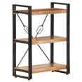 thumbnail image 5 of vidaXL 3-Tier Industrial Adult Bookcase - 60x30x80 cm - Solid Acacia Wood, 5 of 5