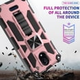 thumbnail image 3 of Ring Kickstand Phone Case for Cricket Debut / AT&T Calypso 2 Case w/Tempered Glass Screen Protector for Car Mount Hard PC Soft TPU Shockproof Protective Case - Rose Gold, 3 of 6