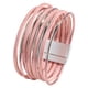 thumbnail image 3 of Pulsera rígida para mujer de cuero sintético PU, duradera, versátil, fácil de usar, multicapa. Rosa, 3 of 9