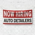 thumbnail image 4 of Now Hiring Auto Detailers 13 oz Heavy Duty Vinyl Banner Car Detailer Jobs Available Help Wanted Sign for Business Advertising Indoor/Outdoor Single-Sided with Metal Grommets (1.5x5 ft, Wh & Re & Bk), 4 of 6
