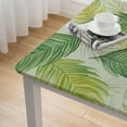 thumbnail image 4 of nygtbtfer Yellow-Green Leaves Print  Tablecloth with Elastic, Stain-Resistant Wipeable Table Cover, for Family Gatherings Dinner Party Decor Fit for Table white, 4 of 7