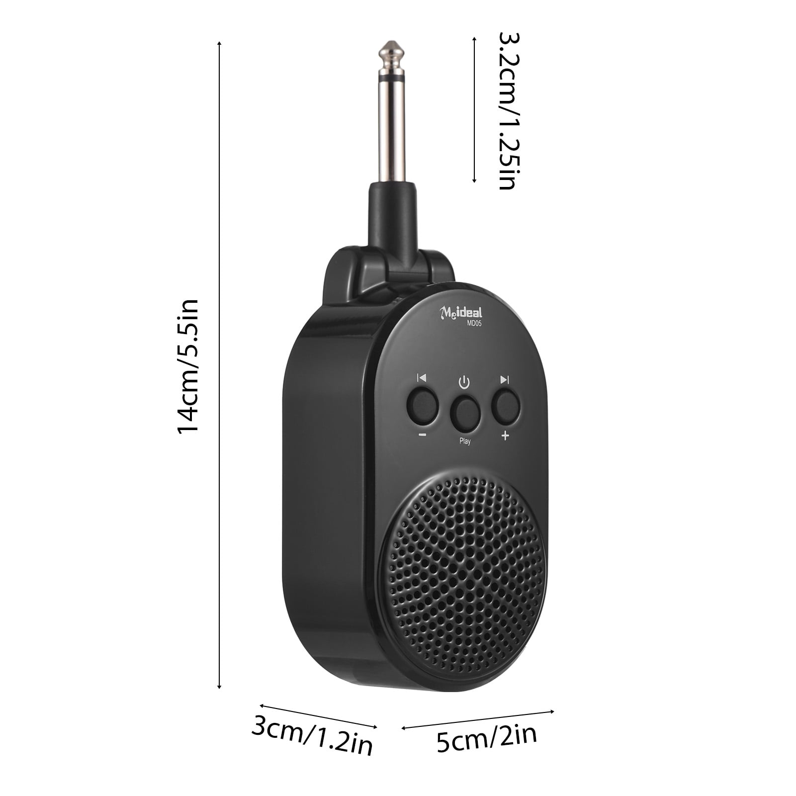 5W Guitar Amp BT Portable Plug-in Speaker for All Electric Guitars Wind Instruments Practice Amplifier Type-C Rechargeable 270 Degrees Rotatable Plug and Play