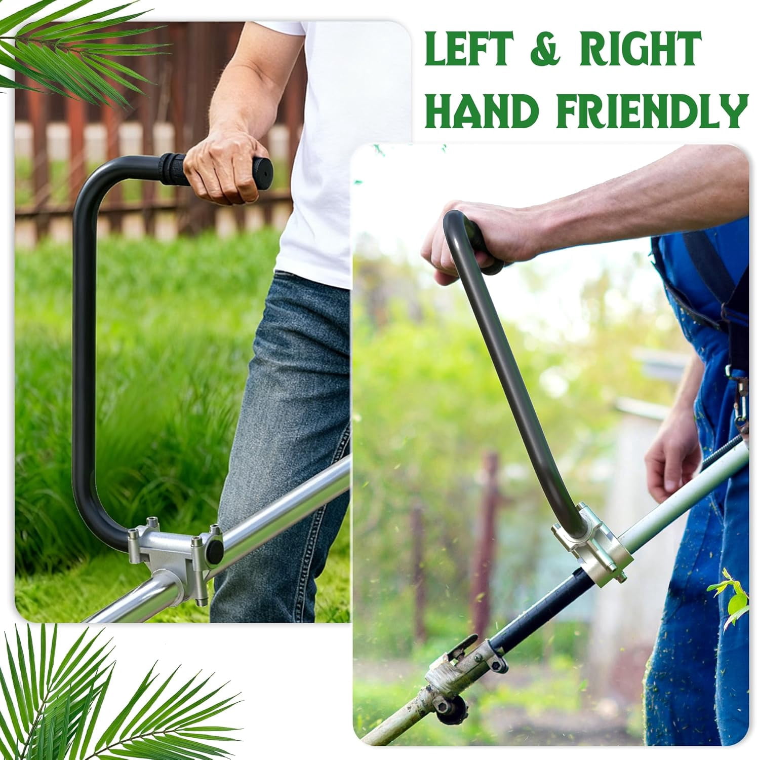 Universal Trimmer Handle Extension with Adjustable Shoulder Strap, Back-Saving Weed Eater Handle for 26-28mm Shafts
