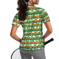 thumbnail image 2 of COEQINE Women Short Sleeve Golf Shirts for St. Patrick's Day Lightweight 1/4 Zip Tennis Activewear Pullover Quick Dry Fit Athletic Tops Shamrock and Irish Flag Stripe Print Sportswear, L, 2 of 7