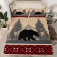 thumbnail image 2 of Manfei Rustic Wildlife Bear Twin Sheet Sets for Men, Tribal Western Aztec Twin Fitted Sheet, Woodland Animal Flat Sheet, Luxury Bedroom Decor, 3pcs, 2 of 7