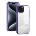 thumbnail image 2 of Compatiable with iPhone 15 Plus Case Clear, Transparent Crystal Shockproof Phone Case, Slim Anti-Scratch Hard PC + Soft TPU Back Protective Cover Bumper Non-Slip Design For iPhone 15 Plus, Darkpurple, 2 of 8
