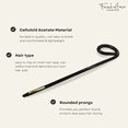 thumbnail image 2 of French Amie Cle Handmade Black Cellulose Chignon Bun Hair Pin Stick 6 Inches, 2 of 8