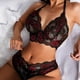 thumbnail image 3 of Conjunto de lencería erótica de encaje Floral para mujer, ropa interior femenina, Sujetador de encaje, bragas, ropa interior Sexy, 3 of 4