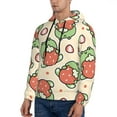 thumbnail image 3 of Bingfone Frog Hold Strawberry Men'S Drawstring Hoodie Long Sleeve Pocket Sweatshirts-Large, 3 of 9
