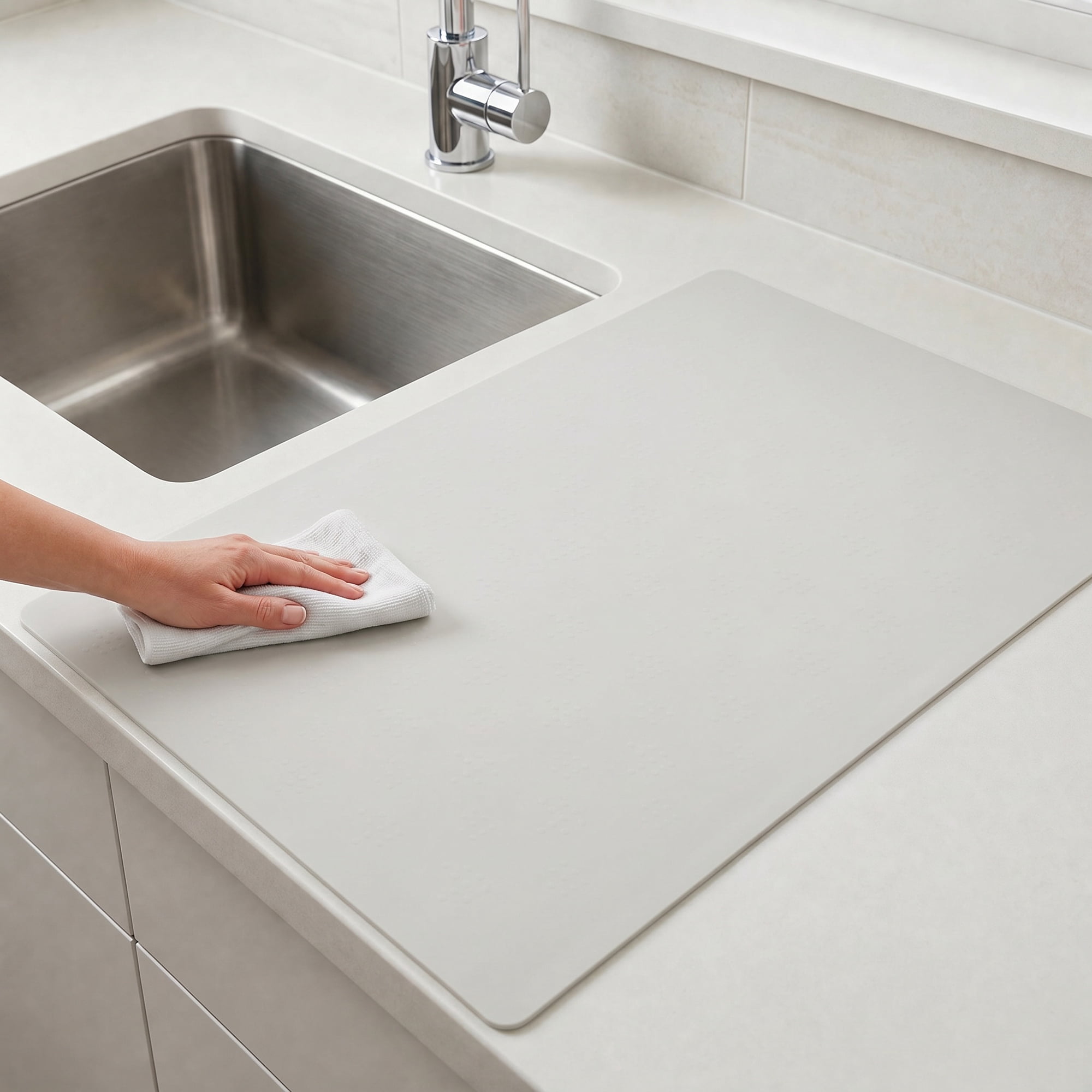 Unique Bargains Silicone Heat Resistant Countertop Protector Pad Mat Gray 35.4"x23.6"