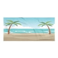 thumbnail image 1 of Graphic Beach Gym Towel, Cartoon Seascape with Ocean and Palm Trees Summer Leisure Image, One-Sided Quick Dry Microfiber for Beach Fitness & Swimming, 60" x 30", Multicolor, by Ambesonne, 1 of 2