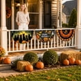 thumbnail image 4 of Halloween Outdoor Hanging Decorations 36X18 Inch Half Fan Flag Spooky Pumpkin Design for Yard Porch Party Home Halloween Decor 1 Pack, 4 of 5