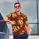 thumbnail image 4 of Fotbe Red Plaid Sunflower Camiseta Polo de Golf para Hombre con Estampado – Camisa Deportiva Transpirable con Cuello Abotonado-Medium, 4 of 6