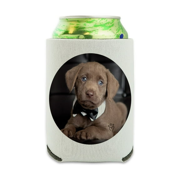 Labrador Lab Puppy Dog Bachelor Bow Tie Can Cooler - Drink Sleeve Hugger Collapsible Insulator - Beverage Insulated Holder