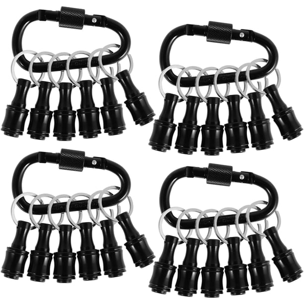 24 Piezas Portapuntas de Destornillador con Eje Hexagonal de 1/4 Pulgada Barra de Extensión Portátil Llavero Adaptador de Tornillo Portabrocas de Extensión de Taladro de Aleación de Aluminio con 2 Mos