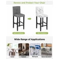 thumbnail image 3 of Marble White Bar Stool Covers Set of 2, Ombre Grey Modern Minimalist Stretch Washable Bar Chair Covers with Backs, Removable Pub Counter Height Chair Cover for Kitchen Dining Room Cafe, 3 of 7