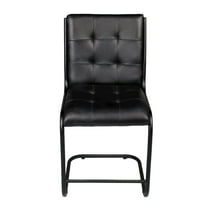 Moti Upholstery Kurtz 22" Modern Metal/Leather Counter Chair in Black