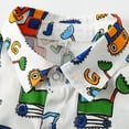 thumbnail image 5 of Bullpiano Toddler Baby Boy Gentleman Shorts Sets Infant Kids Cartoon Print Short Sleeve Button down Bowite Shirt Top+Shorts Suits Hawaiian Outfit 1-6Y, 5 of 9