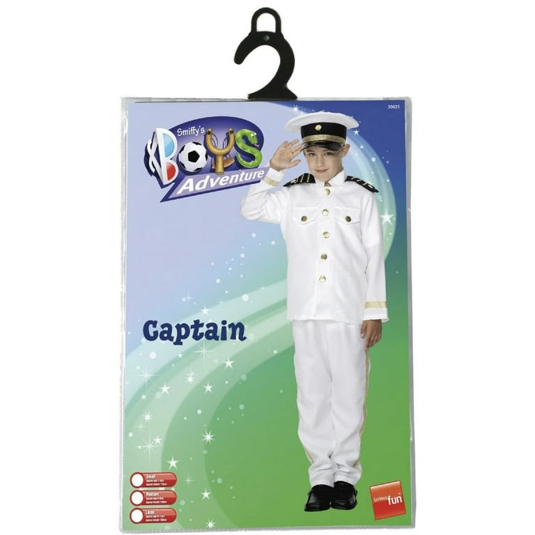 Captain Costume Child Kids White Captain Costume Child Kids White