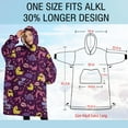 thumbnail image 4 of Oversized Wearable Blanket Hoodie,Purple Dinosaurs Dino Roar Pattern Sherpa Blanket Hoodie with Super Pockets,Super Warm Fuzzy Pullover for Women & Men, 4 of 6