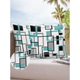 thumbnail image 6 of Pack of 2 Outdoor Pillow Covers, Retro Middle Ages Abstract Geometric Teal Black Square Waterproof Square Throw Pillowcase Cushion Decorative Pillow Covers for Couch Patio Tent, 16x16 in, 6 of 6