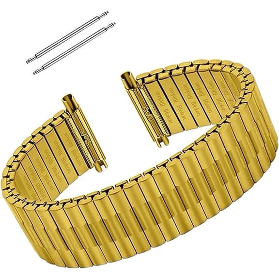 Blekon Women Original Stainless Steel Stretch Watch Band Fits 20mm Through 26mm Stretch
