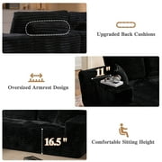 Ovios 106 Cloud Sofa Couch No Assembly Boneless Deep Seat Sofa for Living Room, Black(Plush Corduroy)