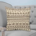 thumbnail image 4 of 14x14 Pillow Covers Set of 2, Abstract Boho Throw Pillow Covers Decorative Couch Cushion Case, Modern African Ethnic Geometric Beige Microfiber Square Pillowcases for Bedroom Car Living Room, 4 of 7