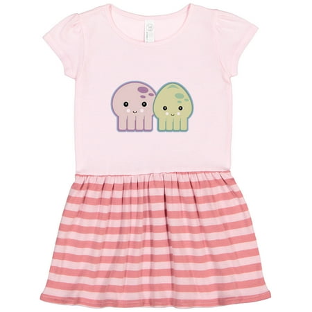 

Inktastic Cute Kawaii Octopus and Sqiud Characters Gift Toddler Girl Dress
