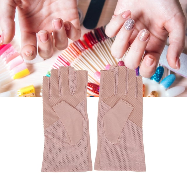 Guantes De Protección UV, Guantes De Manicura Sin Dedos Con UPF50+ Para Lámpara UV, Secador De Uñas, Transpirables, De Algodón, Elásticos Y Con Protección Anti-UV Para Uñas