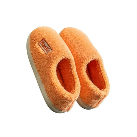 

Lacyhop Womens Fuzzy Slipper Fluffy Warm Shoes Soft Plush Slippers Indoor Lightweight Casual House Orange 7-7.5