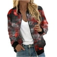thumbnail image 2 of WXLWZYWL Womens Halloween Bomber Jacket Funny Spooky Ladies Coat Ghost Floral Graphic Cardigan Zip Up Long Sleeve Dressy Tops Moto Biker Windbreaker, 2 of 5
