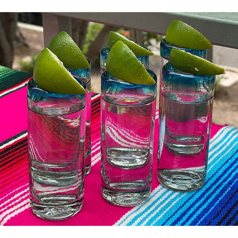 Liquor Alcohol Themed 2oz Shot Glasses Tall Set of 6 Sauza Malibu Stolli  Kahlua