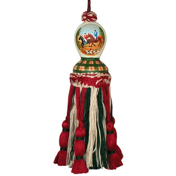 Tassel Hunt Pair Polyrayon Carved Wooden Head Wood New Hand-Painted Painte JK-79