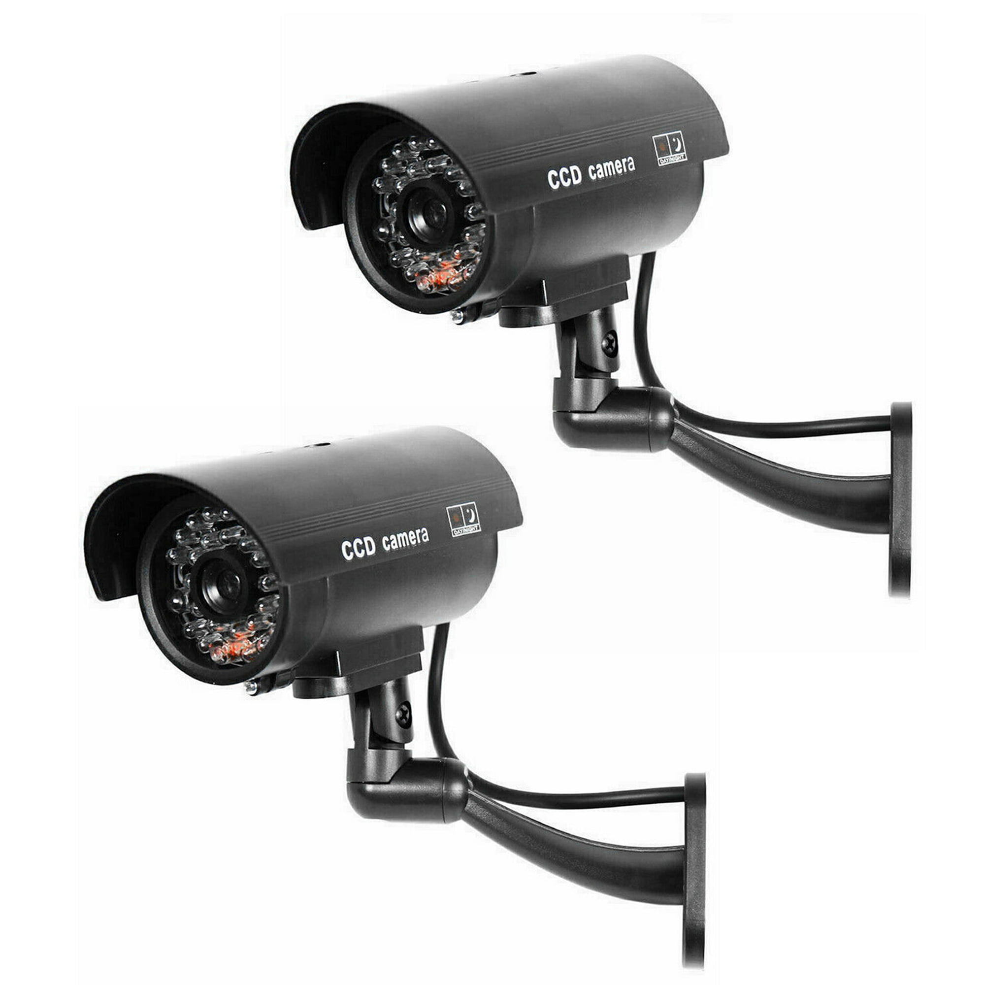 DUMMY FAKE  CCTV SECURITY CAMERA WITH FLASHING LED OUTDOOR INDOOR BLACK-WHITE 