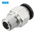 thumbnail image 3 of Uxcell 4 Pcs 3/8 Inch OD Tube to 1/4 Inch NPT Male Thread Push to Connect Air Fittings, 3 of 6