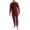 thumbnail image 1 of Top Shelf Men's Fleece Onesie - Adult One Piece Zip Up Pajamas & Loungewear - Available in Fun Holiday Styles - Black And Red Buffalo Check, XX-Large, 1 of 3