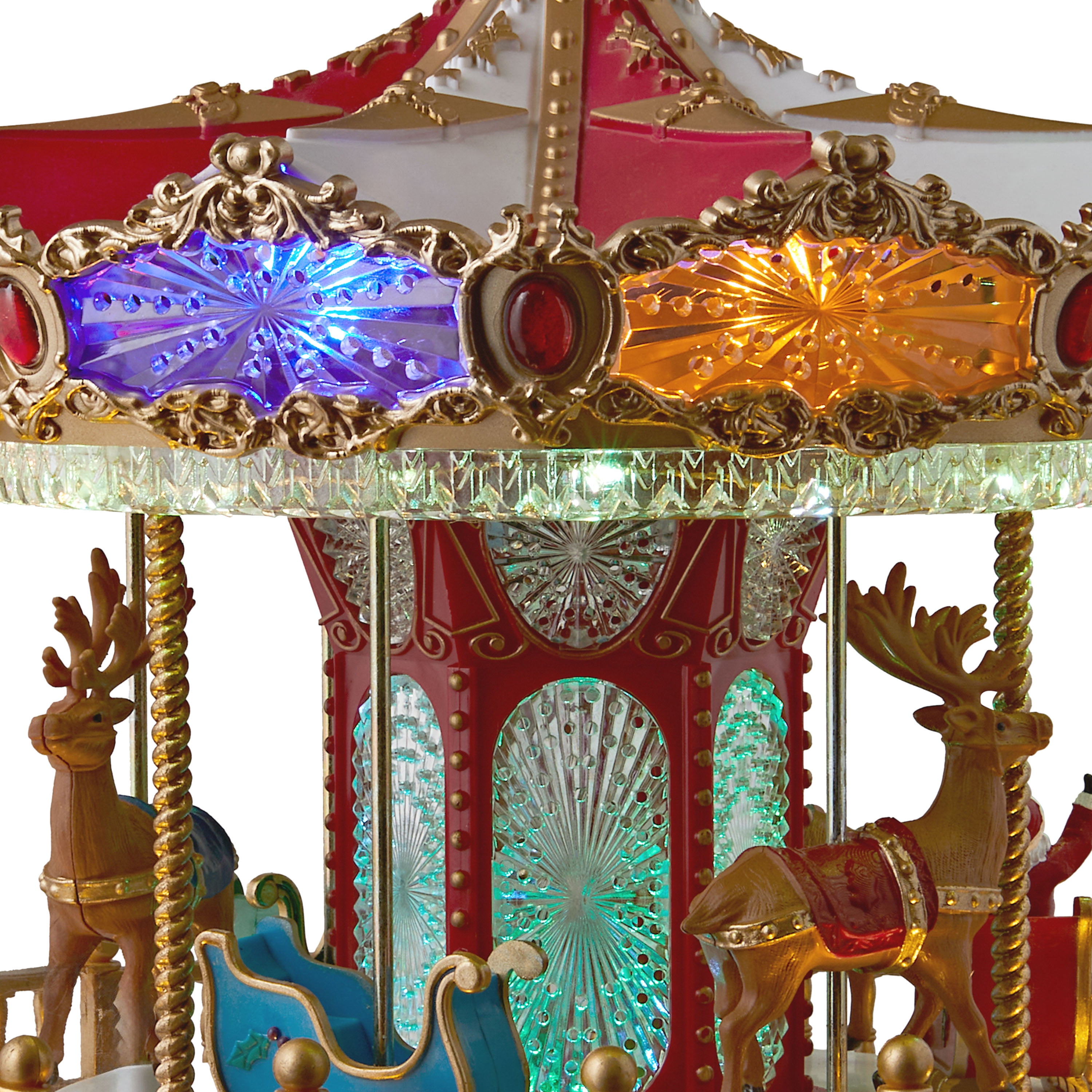 Light-Up and Musical Christmas Carousel Decoration, Multicolor, 11