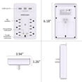 thumbnail image 6 of Wall Mount Surge Protector - 6 AC Outlets, 3 USB (1 USB-C) Charging Ports, Surge Protection for Home, Office, 6 of 7