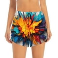 thumbnail image 2 of Goofa Colorful Paint Print Printed Women 2 in 1 Running Shorts,Quick Dry Athletic Workout Shorts,High Waisted Athletic Shorts with Liner Pockets-X-Large, 2 of 9