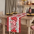 thumbnail image 2 of Table Runners 72 Inches Long Dress Scarves, Valentine's Day Farmhouse Kitchen Table Runner, Coffee Tablerunners, Red Love Heart Eucalyptus Romance Striped 16x72 Inch, 2 of 9