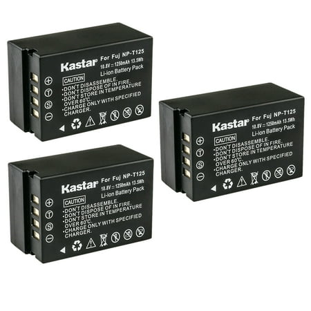 Image of Kastar FNP-T125 Battery 3-Pack Replacement for Fujifilm NP-T125 NPT125 Battery BC-T125 Charger Fujifilm GFX 50S GFX50S GFX 50R GFX50R GFX 100 GFX100 Camera Fujifilm VG-GFX1 Grip